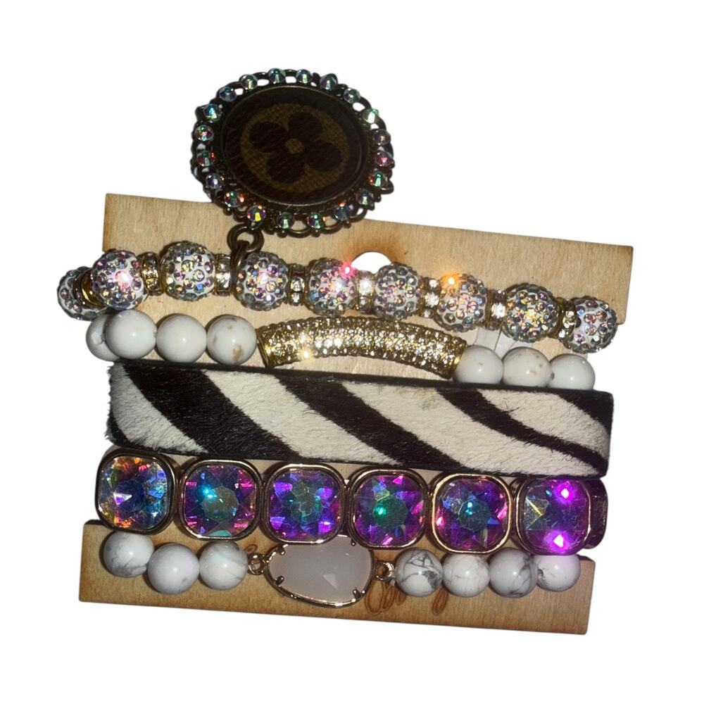 Jaded Gypsy New Bracelet Set Zebra Animal Print Upcycled